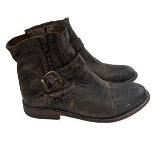 Bed Stu Becca Brown Lux Distressed Leather Women's Ankle Boot Western Boho 8.5